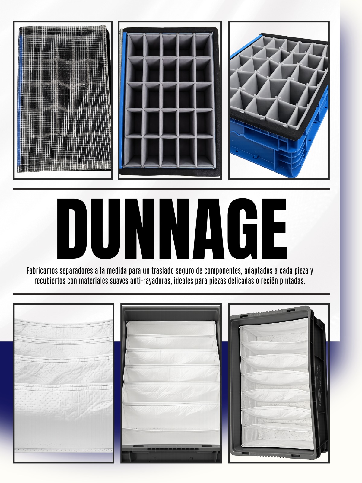 Dunnage con divisiones a la medida